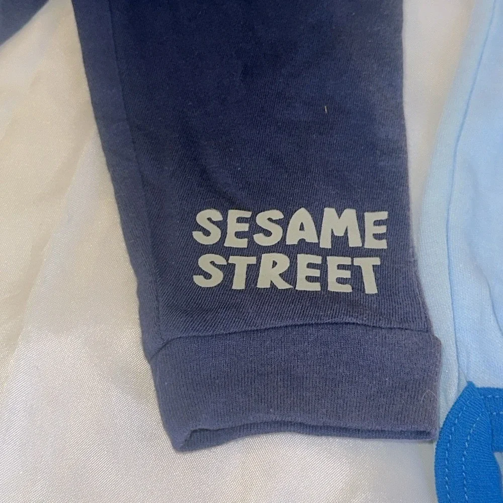 Sesame Street Baby Boy 3 Piece Set Elmo Cookie Monster Gray Navy Blue 6-9 Months